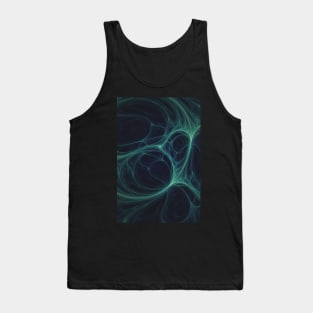 Dark Emerald Green Web. Digital Abstract Art Tank Top